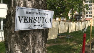 Emléktábla-avatás és versutca Kaposváron