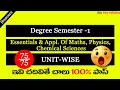1sem Degree Essentials Appl Math Phy Chemical Sciences Unit Wise Most Imp Questions UGExams2023