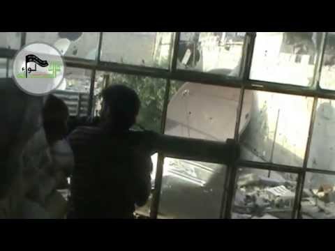 استهداف دبابة لقوات النظام على المتحلق الجنوبي من جهة بلدة عين ترما في ريف دمشق بواسطة صاروخ أوسا من قبل لواء العدالة