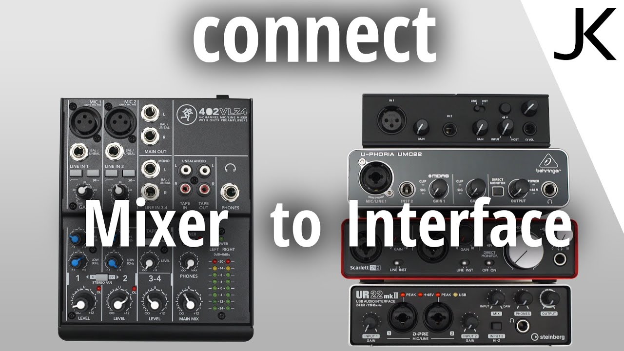 Setup Guide - how to connect a Mixer to an Audio Interface for audio recording