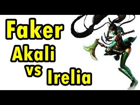 LOL Pro - Faker Akali vs Irelia - Korea SoloQ