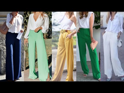 PANTALONES DE MODA 2022 PANTALONES PALAZZO EN TENDENCIA COMBINACIONES DE ROPA CON PANTALONES DE MODA