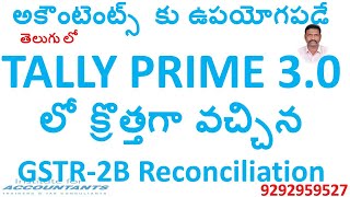 TallyPrime 3.0: Mastering #gstr2breconciliation in Telugu