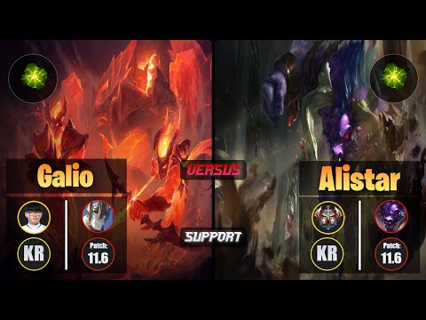 Hoit GALIO (Support) [Aftershock] VS ALISTAR - Challenger KR Patch 11.6
