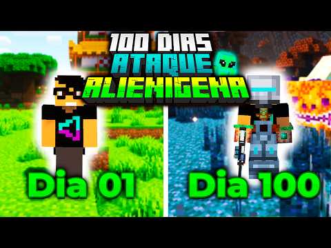 SOBREVIVI 100 DIAS EM UM ATAQUE ALIENIGENA NO MINECRAFT - O FILME