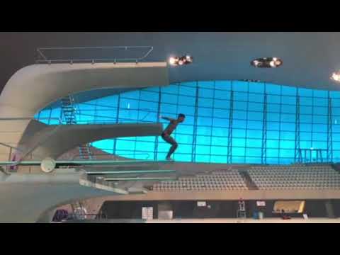 Diving in the Olympic pool in London