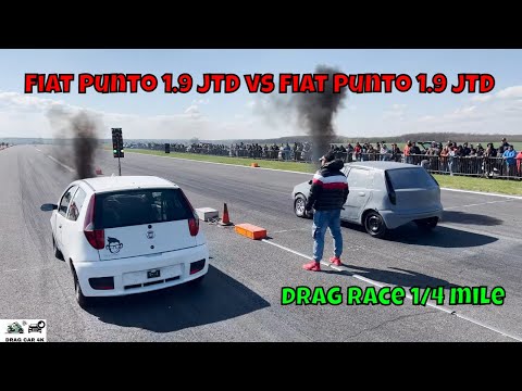 Fiat Punto 1.9 JTD vs Fiat Punto 1.9 JTD drag race 1/4 mile 🚦🚗 - 4K UHD
