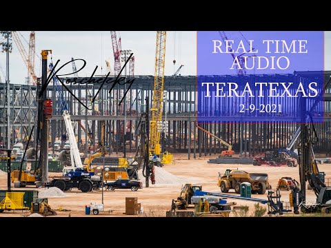 Tesla Giga Texas REAL TIME AUDIO - 4k - Cybertruck 4680 Battery Cell Factory Austin Texas