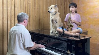 Daddy Daughter Moon River Sax & Piano for Sharky the Dog