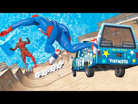 CARROS e SUPER HERÓIS na MEGA RAMPA! GTA V - IR GAMES