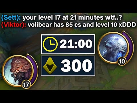 Full AP Udyr but I have 300 cs in 21 minutes and get 7 levels up on the enemy