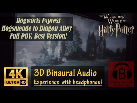 Hogwarts Express Hogsmeade To Diagon Alley 4K POV with Binaural 3D Audio [4K, 3D Audio]