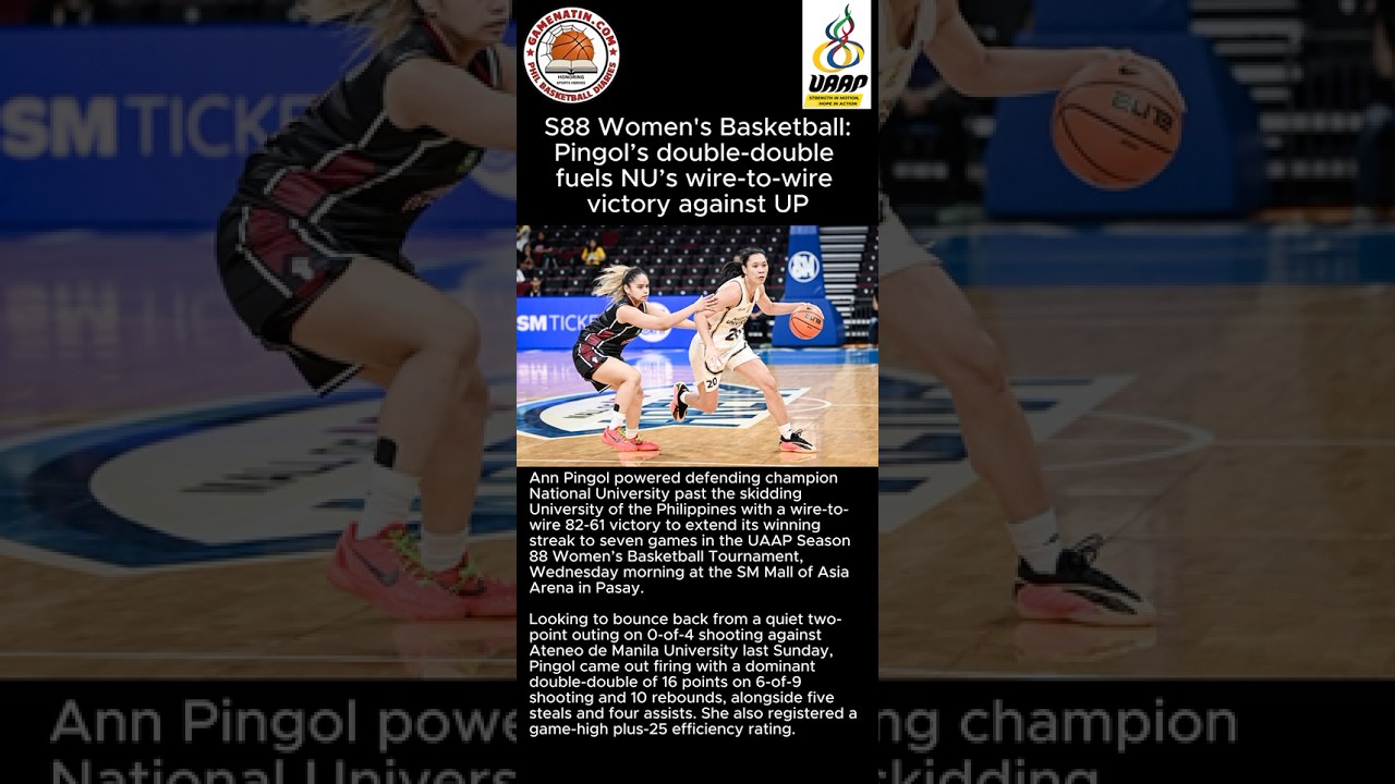 UAAP Women's Basketball: Ann Pingol's double-double powers NU over UP