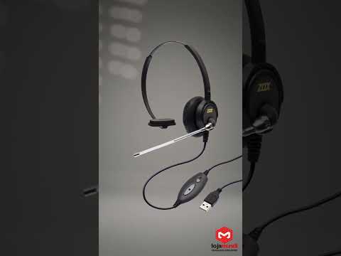 Video do produto Headset USB Zox DH-60T Profissional com Tubo de Voz Removível, Mute e Controle de Volume