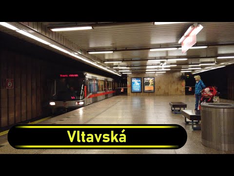 Metro Station Vltavská - Prague 🇨🇿 - Walkthrough 🚶