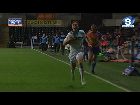 Excellent Chris Cusiter Try for Glasgow Warriors against Ospreys 29th Nov 2013