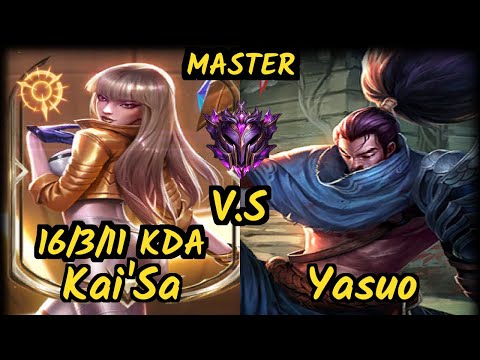 FNC Rekkles (KAI'SA) vs YASUO - 16/3/11 KDA BOTTOM ADC GAMEPLAY - EUW Ranked MASTER