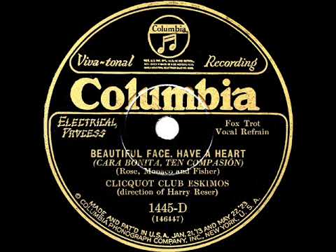 1928 Clicquot Club Eskimos (Harry Reser) - Beautiful Face, Have A Heart (Tom Stacks, vocal)