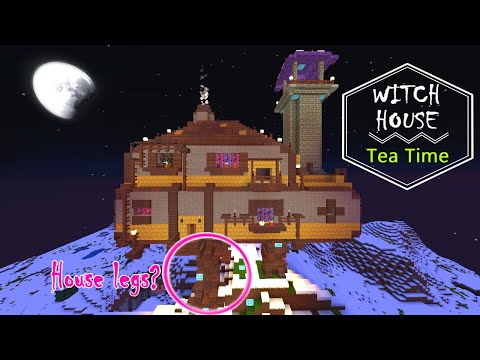Tea Time - 🏮WALKING WITCH HOUSE 🏮 (it has legs) 🐈 Halloween Minecraft edition ❇ Spooky Minecraft Timelapse 🗿