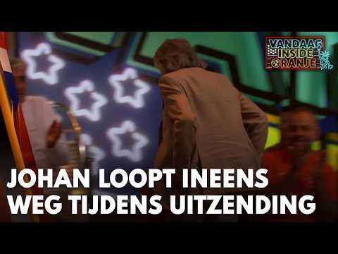 Johan Derksen loopt ineens weg tijdens Vandaag Inside Oranje: 'M'n vrouw belt!'