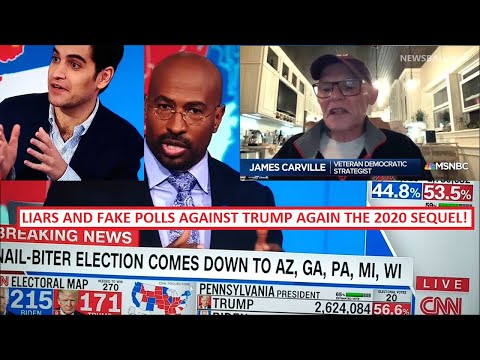 2020 Montage lying fake polls & Democrat expert James Carville WRONG guarantees as Trump wins again!