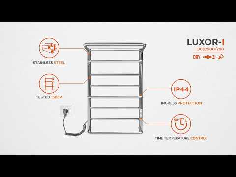 Электрический полотенцесушитель Mario Люксор-I TR 2.3.6100.11.P (4820111356874, 800x500, хром/белый глянец/черный матовый/золото, универсальный, с таймером)