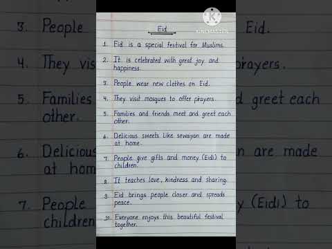 10 Line Essay On Eid I Essay On Eid in English I #shorts #ytshorts #essay