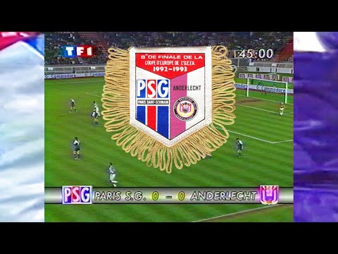 1992/93, PSG / ANDERLECHT - Coupe UEFA, 8è de finale Aller