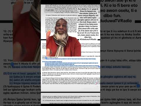 Ase akoko ti e ni gege bi Alase ilu lapapo wa.Ase akoko: ljoba je ti awon eniyan Nigeria