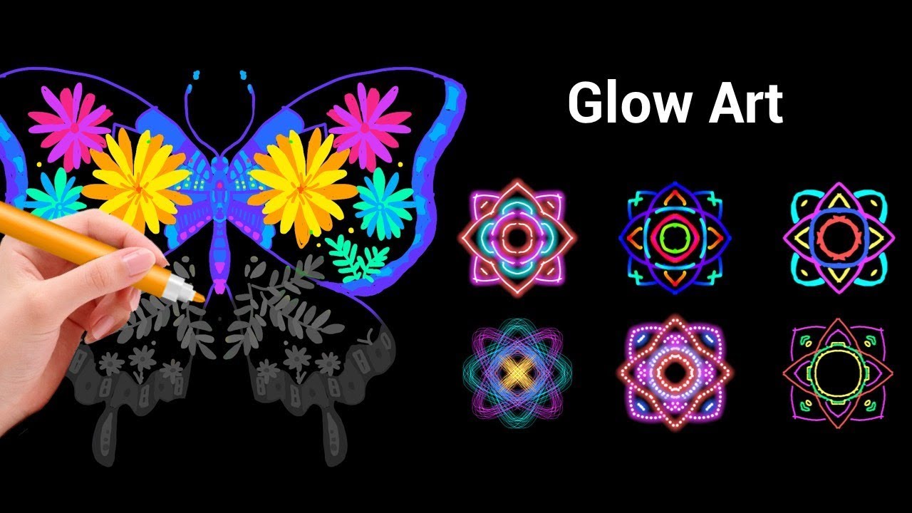 Easy glow art tutorial | Doodle Master   🌟🌟