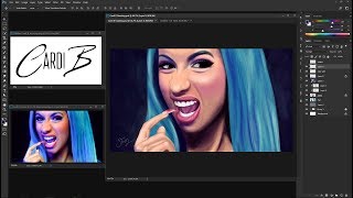 How to Paint in Photoshop - Digital Painting Cardi B