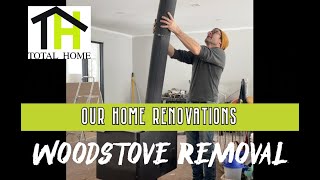 Total Home Renovation Update . Wood Stove Removal ( This is not an instructional video )