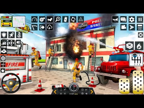 Real Fire Truck Driving Simulator 2024 -Emergency Fire Fighting Fireman's 3D -Android GamePlay