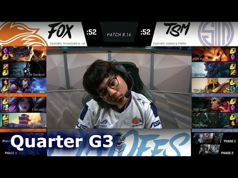 Echo Fox vs TSM | Game 3 Quarter Finals S8 NA LCS Summer 2018 | FOX vs TSM G3