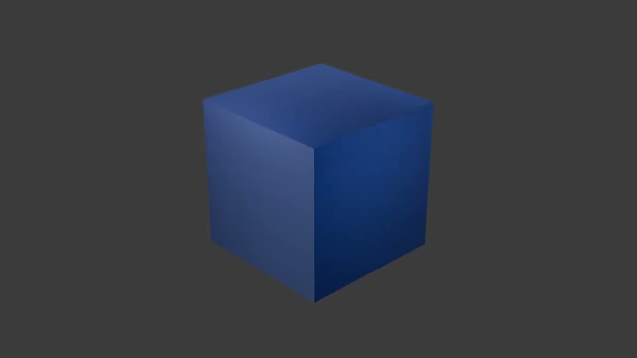 Blue Cube Spinning 3D Render