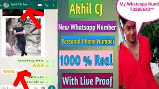 Real Phone Number Of Akhil CJ TikTok 2023 Real Wha