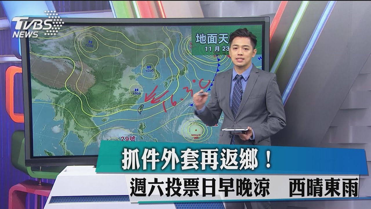 抓件外套再返鄉！週六投票日早晚涼　西晴東雨