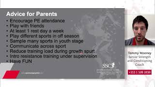 "How To Protect Our Young Athletes in Modern Sport" - by Tommy Mooney, SSC Sports Medicine