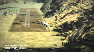 preview picture of video 'Drukair A319 Approaching PARO airport RWY33, Bhutan VQPR'