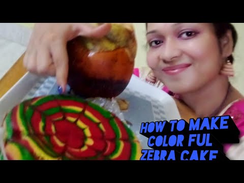 Making a colourful veg.zebra cake with Taal.( no butter,no oven,no egg,#making in kadai&simple way)