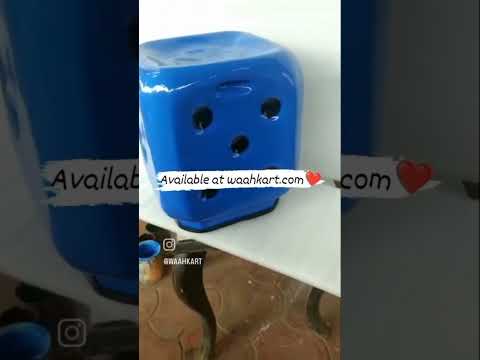 Dice Shaped Stool In Blue Colour