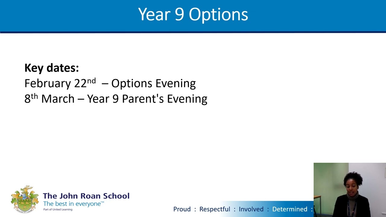 John Roan School Year 9 Options Video