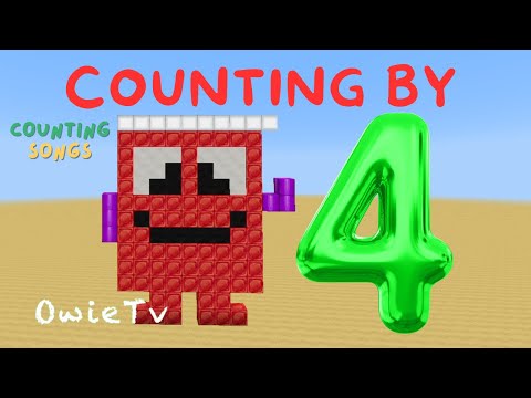 Counting by 4s Song for Kids -Ver2 | Minecraft Numberblocks Counting Songs | Math Songs for Kids