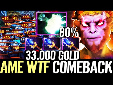 🔥 AME 33.000 GOLD COMEBACK Monkey King Carry — Aghanim + Mjollnir 80% Electric Release Dota 2 Pro