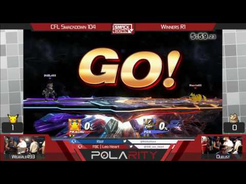 CFL Smackdown 104 WiiU - Weavile493 (Pikachu) vs Duelist (Fox) - Winners R1