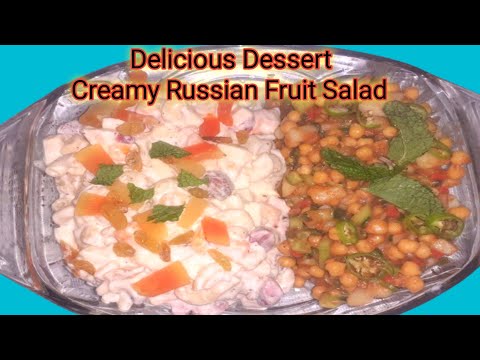 Creamy Russian Fruit Salad/Easy to make/Delicious & Quick #@Learnwithsarwat