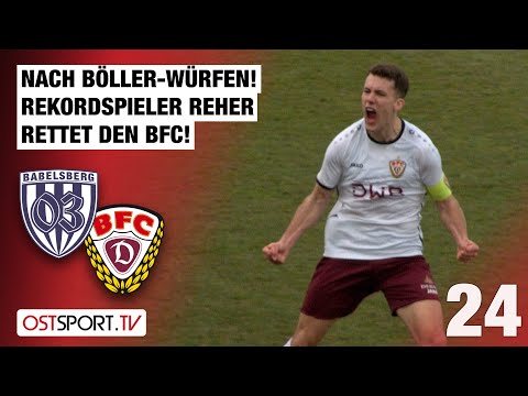 Nach Böller-Würfen! Rekord-Mann Reher rettet BFC: Babelsberg 03 - BFC Dynamo | Regionalliga Nordost