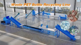 3D video of PET bottle recycling line | How to recycle waste plastic bottles?