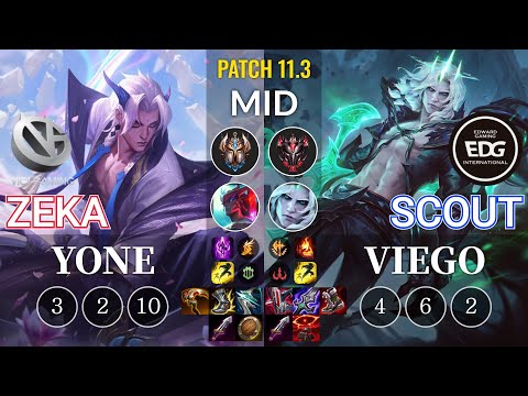 VG Zeka Yone vs EDG Scout Viego Mid - KR Patch 11.3
