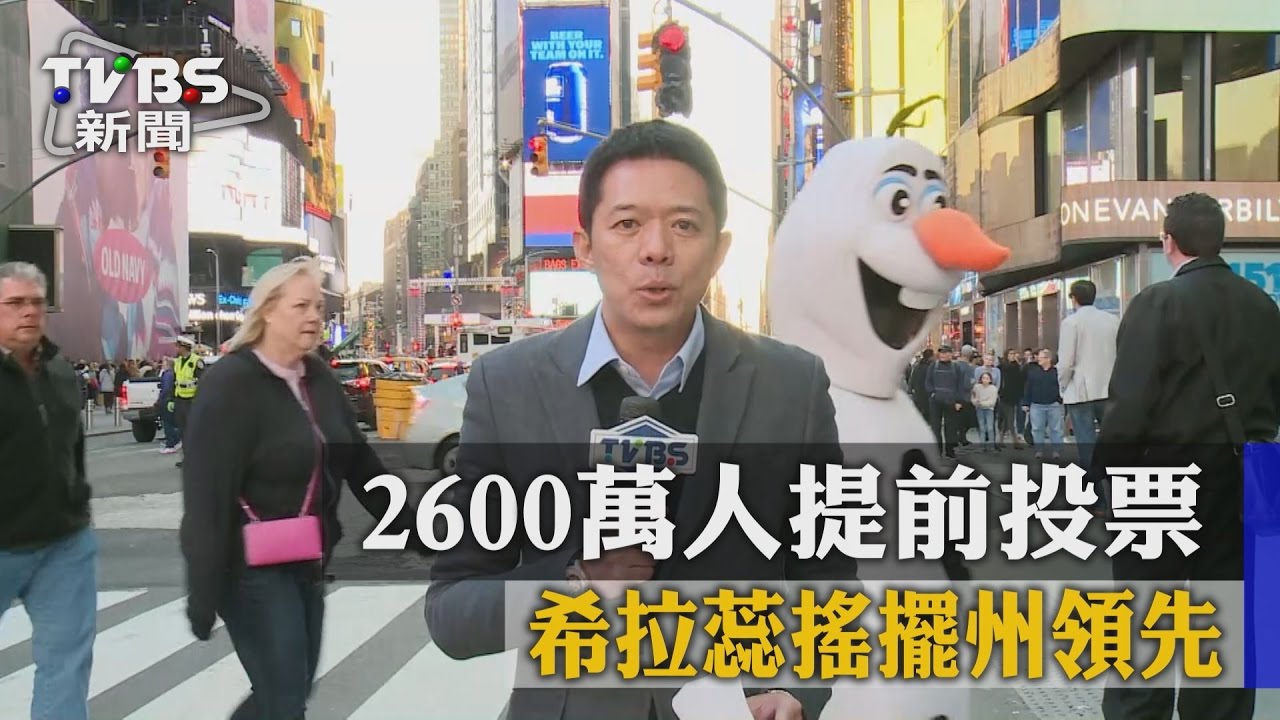 2600萬人提前投票 希拉蕊搖擺州領先